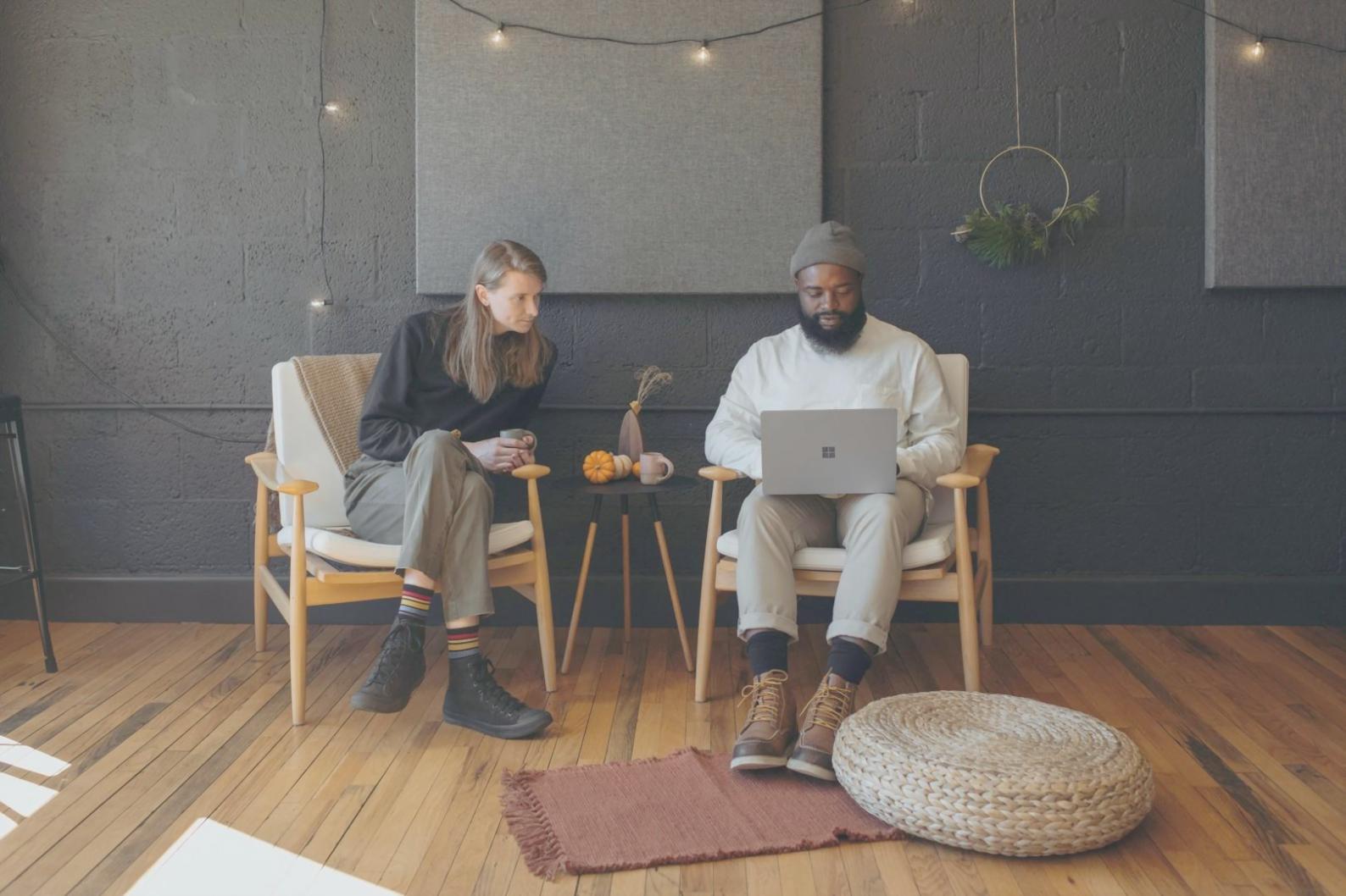 Financial planning workspace with laptop and documents